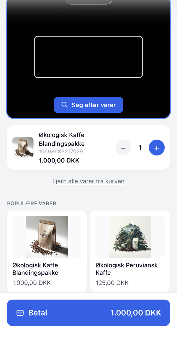 Selvbetjenings-POS på kundens telefon