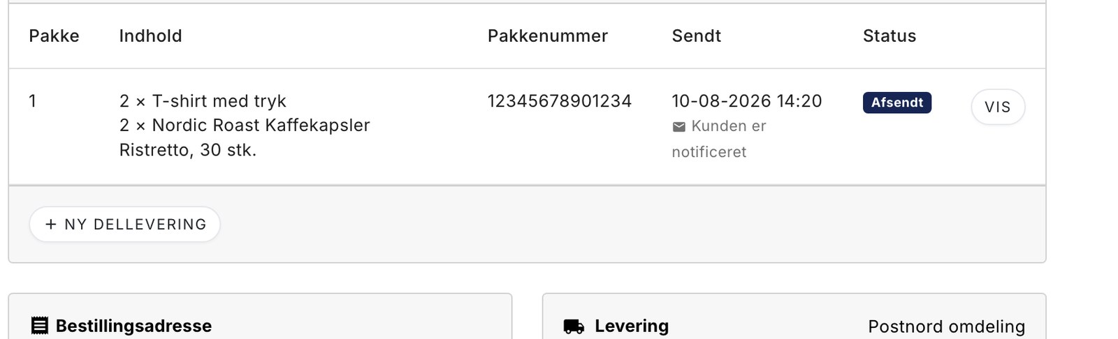 Dellevering: send det du har nu, og resten når det kommer hjem