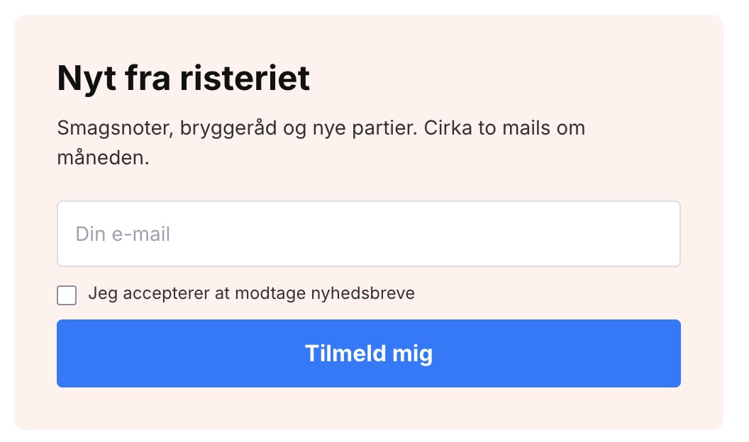Nyhedsbrevs-tilmeldingen skal ikke altid poppe op