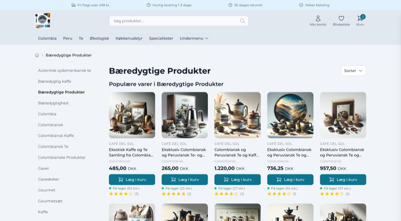 Webshop kategoriside — lyst tema