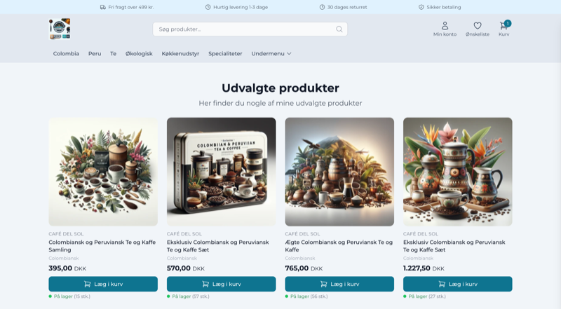 Webshop forside — lyst tema