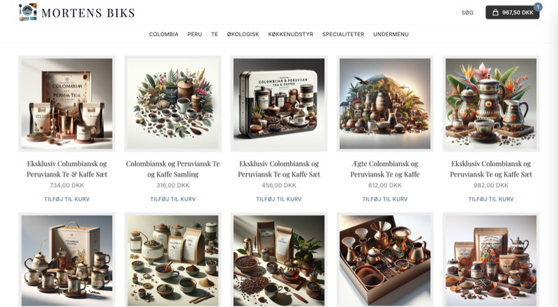 Webshop — minimalistisk tema